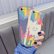 迅炫蘋(píng)果6splus手機殼新款iphone6硅膠6s全包8鏡頭7p/8plus防摔保護套男6plus 【送掛繩】-蘋(píng)果7-8-薰衣灰-彩色微笑BT29