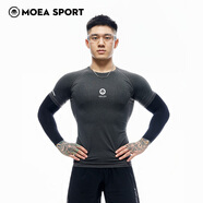 墨立方（MOEA）陽(yáng)離子速干T恤男士2024夏季專(zhuān)業(yè)訓練健身高彈修身運動(dòng)短袖 深花灰 165/88A/S