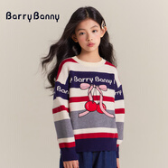 BARRY BANNY女童裝毛衣兒童衛衣春秋圓領(lǐng)針織衫6-14歲少女外穿保暖可愛(ài)耐看 櫻桃長(cháng)袖加厚款 140 cm(56-68斤)