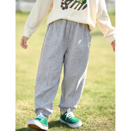 茵曼女童運動休閑褲子2025春秋冬新款兒童中大童寬松抗起球長褲女寶寶 春秋款F3831117A-花灰色（4級抗起球） 130
