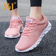 361°女鞋運(yùn)動(dòng)鞋女春夏款361度女士網(wǎng)面透氣學(xué)生休閑百搭旅游跑步鞋子R 粉泥紅/361度白 35