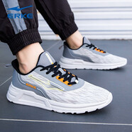 鴻星爾克男鞋秋冬新款網(wǎng)鞋透氣跑步鞋男士輕便休閑鞋紅星薄款網(wǎng)面運動(dòng)鞋男 0270一度灰/中灰 42
