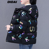 帝黛（DIDAI）品牌棉服女短款2024年冬裝新品女裝棉衣女士棉襖外套風(fēng)衣面包服 黑色 【店長推薦】 L建議（100-115）斤