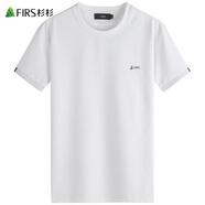 杉杉（FIRS）含桑蠶絲短袖T恤男2025夏季新款圓領(lǐng)休閑親膚透氣上衣圓領(lǐng)t恤305 本白 3XL (190)
