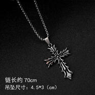 玫瑰十字架項鏈美式復古帥氣十字項鏈哥特項鏈ins辣妹小眾同款 荊 3號復古十字架[龍骨鏈]1條 單條項鏈