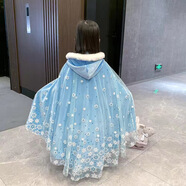 婉凱女童連衣裙可愛(ài)甜心公主裙冰雪奇緣愛(ài)莎公主裙含可拆拖地披紗 愛(ài)莎QUEEN+斗篷+飾品4件套 110