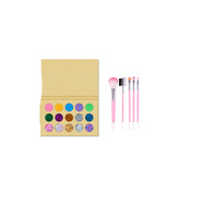 兒童幼兒園舞臺(tái)妝眼影亮片眼貼表演出亮晶晶閃粉盤 15色閃粉珠光亮片盤 送五件套化妝刷