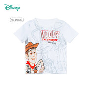 迪士尼寶寶（Disney Baby）迪士尼童裝兒童T恤米奇米妮印花圓領(lǐng)短袖T恤純棉 男童胡迪(S1674) 24個(gè)月/身高90cm