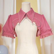 豹了個(gè)貓契約十字坎肩豹了個(gè)貓原創(chuàng  )lolita哥特優(yōu)雅泡泡袖外套 粉色 S