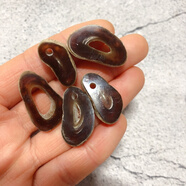 碧秀堂天然山羊角原料角尖吊墜項鏈羊角尖印章把玩飾品掛件佩戴 已拋光黑羊角圈一個(gè) 已打孔