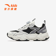安踏兒童運(yùn)動(dòng)鞋男大童鞋2025春季新品旋鈕扣星芒休閑鞋老爹鞋 黑/象牙白/芯片灰-1 33碼