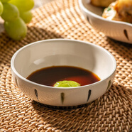 素美吉小碟子蘸料碟陶瓷調(diào)味調(diào)料碟醬料碟醋碟醬油火鍋油碟蘸水蘸醬碟 窯變千葉4英寸（2個(gè)裝）