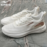 鴻星爾克女鞋減震跑鞋輕便運動(dòng)鞋夏季單網(wǎng)面透氣休閑鞋女子時(shí)尚百搭跑步鞋 橡芽白/粉金 35