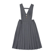 珊詩麗（SexeMara）英倫學(xué)院風(fēng)女童百褶裙兒童表演服背帶裙背心裙女童學(xué)生背帶裙子 灰色背帶裙 150碼
