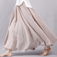 賢語(yǔ)2023年新款復古森女文藝大擺純色顯瘦荷葉邊棉麻半身裙女長(cháng)裙子 杏色 偏淺 均碼 建議80-140斤以?xún)?
                                         title=