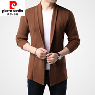皮爾卡丹（pierre cardin）春秋季韓版chic港風(fēng)針織開(kāi)衫男士帥氣中長(zhǎng)款加厚毛衣外套男裝線衫 焦糖 加厚 2XL 185