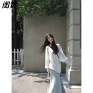 閨哲不規(guī)則復(fù)古慵懶風(fēng)針織衫2025早秋新款上衣小香風(fēng)軟糯蝙蝠袖毛衣女 白色【優(yōu)質(zhì)版】 XL 建議115-130