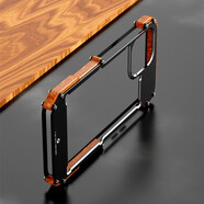 羋熊 蘋(píng)果13手機殼iPhone13Pro Max防摔金屬邊框個(gè)性金絲檀木保護套潮牌男款  蘋(píng)果13(6.1寸)鐵木1代鋼鐵俠