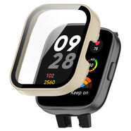 泰閣詩雅適用紅米Redmi Watch3保護殼紅米watch2/1代鋼化膜PC一體殼保護膜配件 象牙白保護殼【殼膜一體】 適用：紅米watch3代