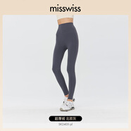 MissWiss【倪妮同款】鯊魚褲薄款女外穿收腹提臀瑜伽褲打底褲 【超厚絨】北歐灰 L