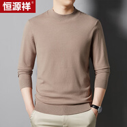 恒源祥抗菌針織衫男士春秋薄款半高領(lǐng)石墨烯毛衣 X51ZY2122 駝色 170 
