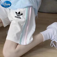 迪士尼（Disney）女童短褲夏裝兒童外穿白色純棉五分褲子中大童夏季運(yùn)動(dòng)中褲薄款潮 白色[三葉] 150 建議身高140-150CM