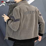 啄木鳥(niǎo)毛呢外套男士秋冬季新款韓版修身時(shí)尚商務(wù)休閑潮流立領(lǐng)短款呢子外套加厚夾克男裝保暖上衣 卡其色 XL