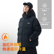安踏速暖羽絨服丨四防鴨絨短款連帽女士冬季寬松保暖加厚外套面包服
