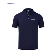 印爹利 polo定制企業(yè)工裝定做團(tuán)體服工作服訂做短袖工衣文化衫印字LOGO 藏青 XL