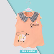 蕾叮咔2025夏新款寶寶吃飯罩衣男女童圓領(lǐng)反穿衣嬰兒防臟飯兜卡通圍兜ZY 2125采花蜜桔 100 碼建議1-2歲