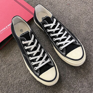 森馬（senma）男鞋帆布鞋男韓版低幫透氣休閑板鞋學(xué)生春秋新 1970低邦黑色男 36