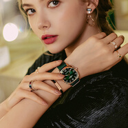 Carol Kaedin女美國時尚簡約防水女表精鋼夜光小綠表石英表女士手表211 CK211L.RN6.4（綠面尼龍帶）