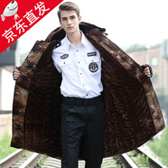尤薩軍大衣棉大衣男冬季加厚加長(cháng)款保安勞保工裝防寒保暖棉衣迷彩大衣 棕黃加長(cháng)（毛絨款） 均碼/適合體重120-190斤