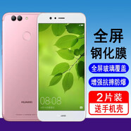 奧多金【2片裝+贈手機殼】華為鋼化膜 全屏覆蓋防爆玻璃保護貼膜 適用于華為Nova系列手機膜 Nova2Plus(BAC-AL00)