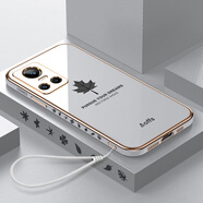佩諾（PINO） realme真我GT Neo3手機殼RMX3560保護套鏡頭全包電鍍楓葉簡(jiǎn)約硅膠殼 【優(yōu)雅白】楓葉直邊電鍍 真我GT Neo3