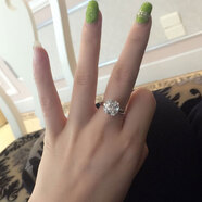 凡愛(ài)公主方形莫桑鉆戒指女925銀求婚結婚戒仿鉆1克拉莫桑石顯大閉口 仿真鉆石 50分