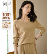初申秋冬厚針織衫女V領(lǐng)純羊毛通勤百搭保暖打底羊毛衫上衣S144Z8013