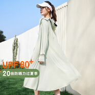翊尚美長款防曬衣女冰絲2025夏季新款防紫外線全身防曬服連帽長袖騎行 綠色【高倍防曬涼感黑膠大帽檐】 均碼 【推薦80-140斤】