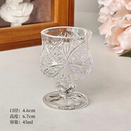 鹿敘橘創(chuàng)意復(fù)古刻花玻璃杯迷你果酒杯精致高腳甜酒杯高顏值小酒杯一口杯 蝴蝶款 迷你酒杯【45ml】
