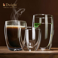 德韋特（DWIGHT）高檔耐熱水晶玻璃杯套裝雙層隔熱龍井泡綠茶杯家用加厚喝水杯子 大中小各一只
