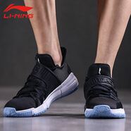 李寧（LI-NING）籃球鞋男鞋秋季韋德之道云減震魔術(shù)貼運(yùn)動鞋ABCN017 標(biāo)準(zhǔn)黑/標(biāo)準(zhǔn)白/極光藍(lán)-1 40
