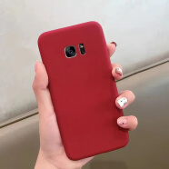 豆圖三星galaxys7手機(jī)殼g9300簡約女款3星s7保護(hù)套sm一g9300巖砂軟殼 三星S7【酒紅色】液態(tài)硅膠+手繩+鋼化膜