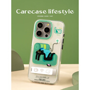 CARE CASE綠色沙發(fā)貓咪自帶支架手機殼 適用于蘋果 iPhone 16 15 14 13 Pro Max 原創(chuàng)設(shè)計 創(chuàng)意便攜可愛 綠色沙發(fā)貓咪/自帶支架手機殼 iPhone 15