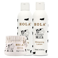 赫拉（HOLA） 牛奶雪膚奶香套裝  潔面慕斯肌底液精華素親肌乳送禮護膚品 原液+乳+奶昔霜
