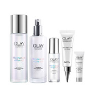 玉蘭油（OLAY） 美白水乳套裝小白瓶精華護膚品套裝(乳液+爽膚水+精華液+面霜) 水乳+精華+眼霜+小樣