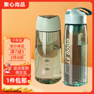 聚心尚品 簡約運(yùn)動水杯女夏季便攜大容量健身杯子男學(xué)生塑料杯帶茶漏 款式顏色隨機(jī)發(fā)1只 480ml