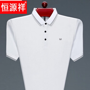恒源祥2025夏季新款棉翻領(lǐng)男士短袖t恤純色上衣半袖體恤男裝 HHST216白色 165/M建議100-120斤
