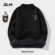GLM毛衣男冬季加絨加厚針織衫休閑港風(fēng)學(xué)生元旦紅色本命年內搭打底衫