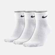 耐克（NIKE）男襪女襪籃球羽毛球襪子跑步健身訓(xùn)練透氣中筒襪運(yùn)動(dòng)襪3雙裝襪子 SX7677-100/三雙裝/中筒/白色 M/24-26厘米/38-42碼