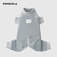 POPOCOLA小狗狗打底衫德絨寵物泰迪比熊雪納瑞冬季保暖秋冬款四腳衣服 灰色打底衫【德絨】 L【胸圍50-56 建議體重16-22斤】